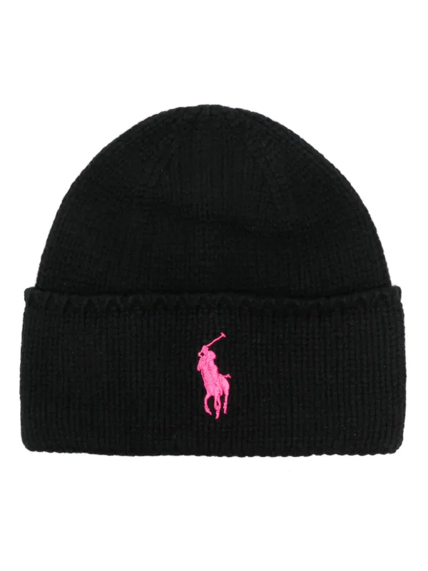 Polo Ralph Lauren Signature Pony Wool Beanie Hat Black FARFETCH AO