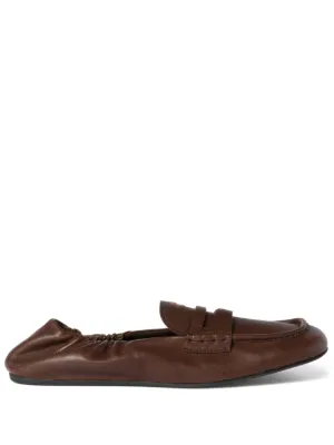 Miu Miu embossed-logo loafers 
