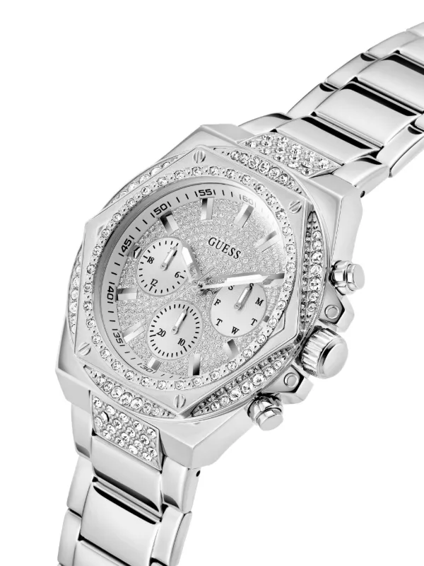 GUESS USA crystal-embellished 47mm Watch | Silver | FARFETCH UZ display picture 3