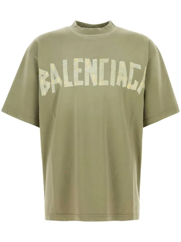 Balenciaga logo print t shirt Green FARFETCH IE