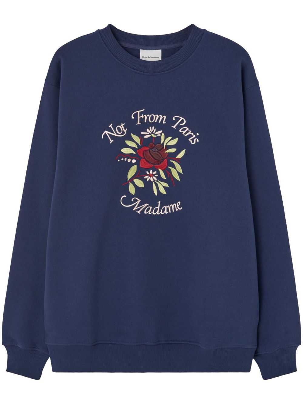 Drôle De Monsieur Slogan Fleurs-embroidery sweatshirt - Blue