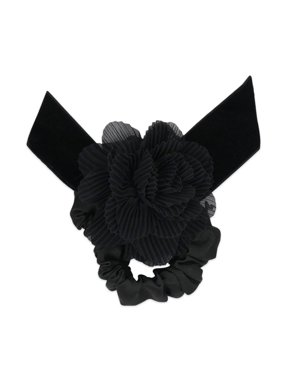 Patachou flower scrunchie - Black