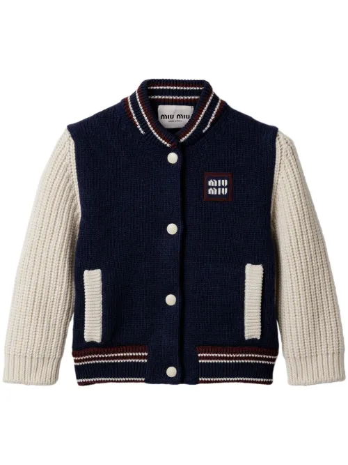 Cardigan en maille à design nervuré - Miu Miu - Modalova