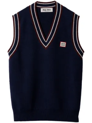 トップス Miu Miu Mohair Knit Vest miu miu fw03 Mohair Vest in collaboration with Raymond Peynet