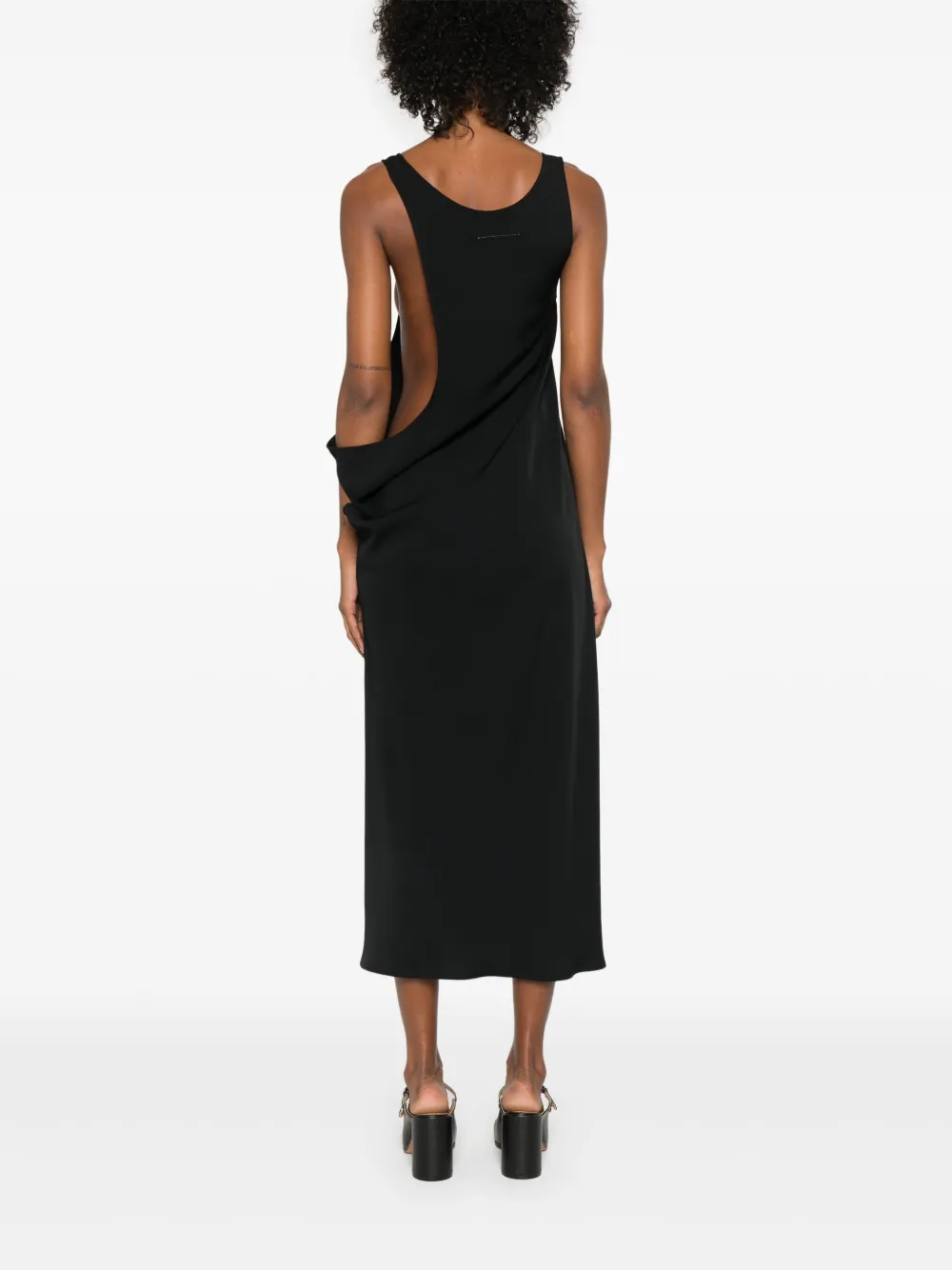 MM6 Maison Margiela Asymmetrische midi-jurk Zwart