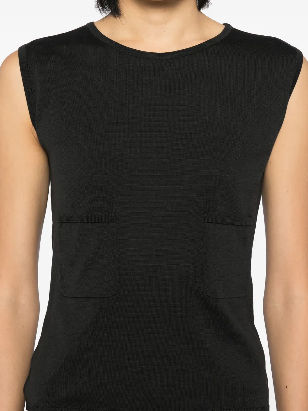 Pre-owned Chanel 1998 Sleeveless Top Black