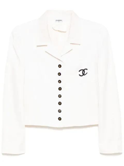 CHANEL Pre-Owned 1990-2000s logo embroidery single-breasted blazer