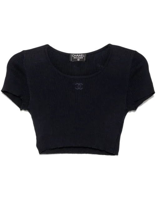 T-shirt à coupe crop (1995) - CHANEL Pre-Owned - Modalova