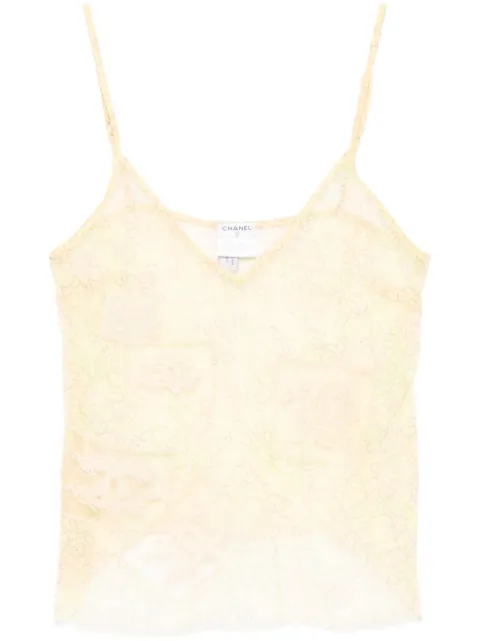 CHANEL Pre-Owned Blusa smanicata con stampa 2006