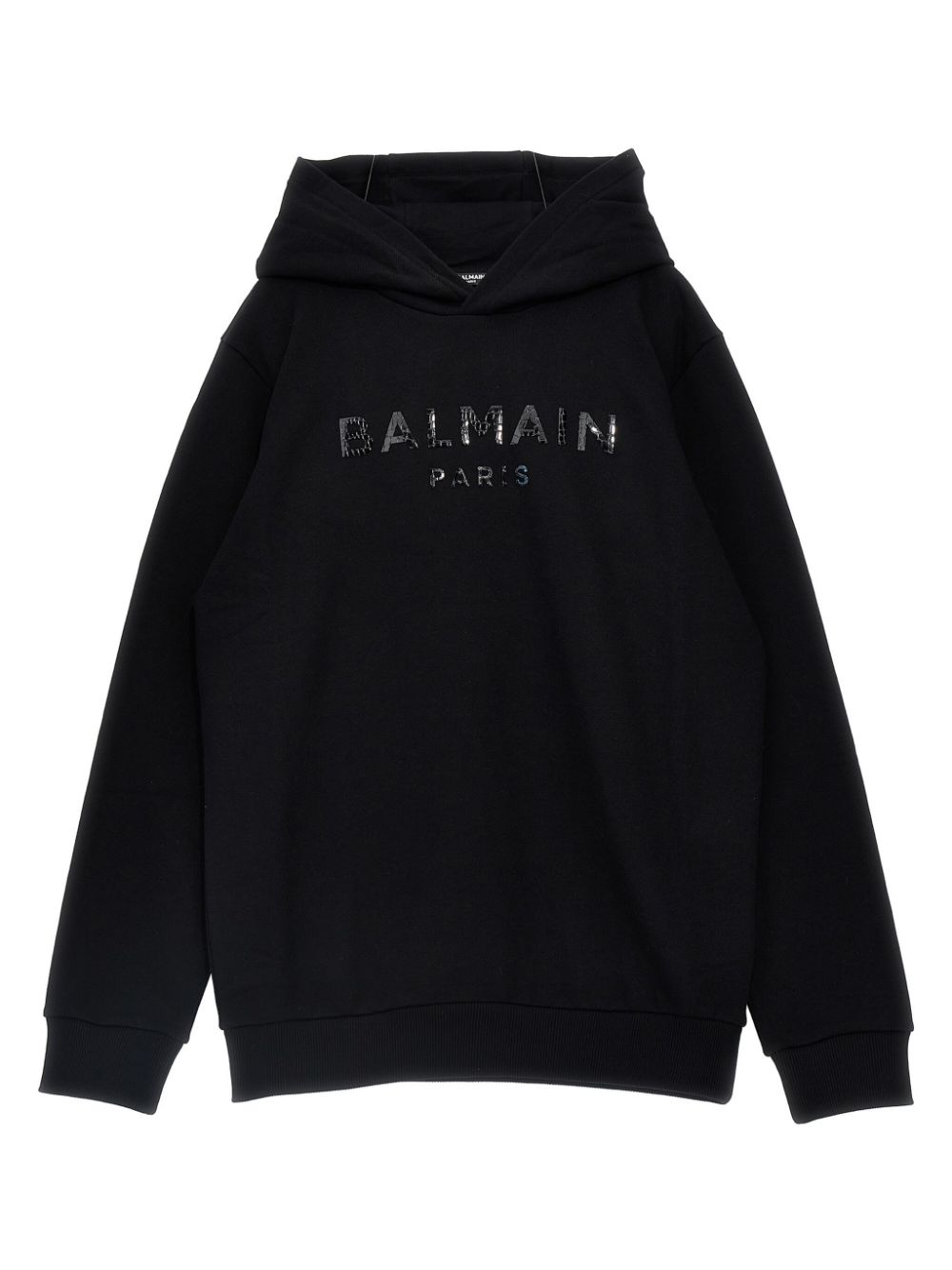 Balmain Kids logo-appliqué hoodie - Black