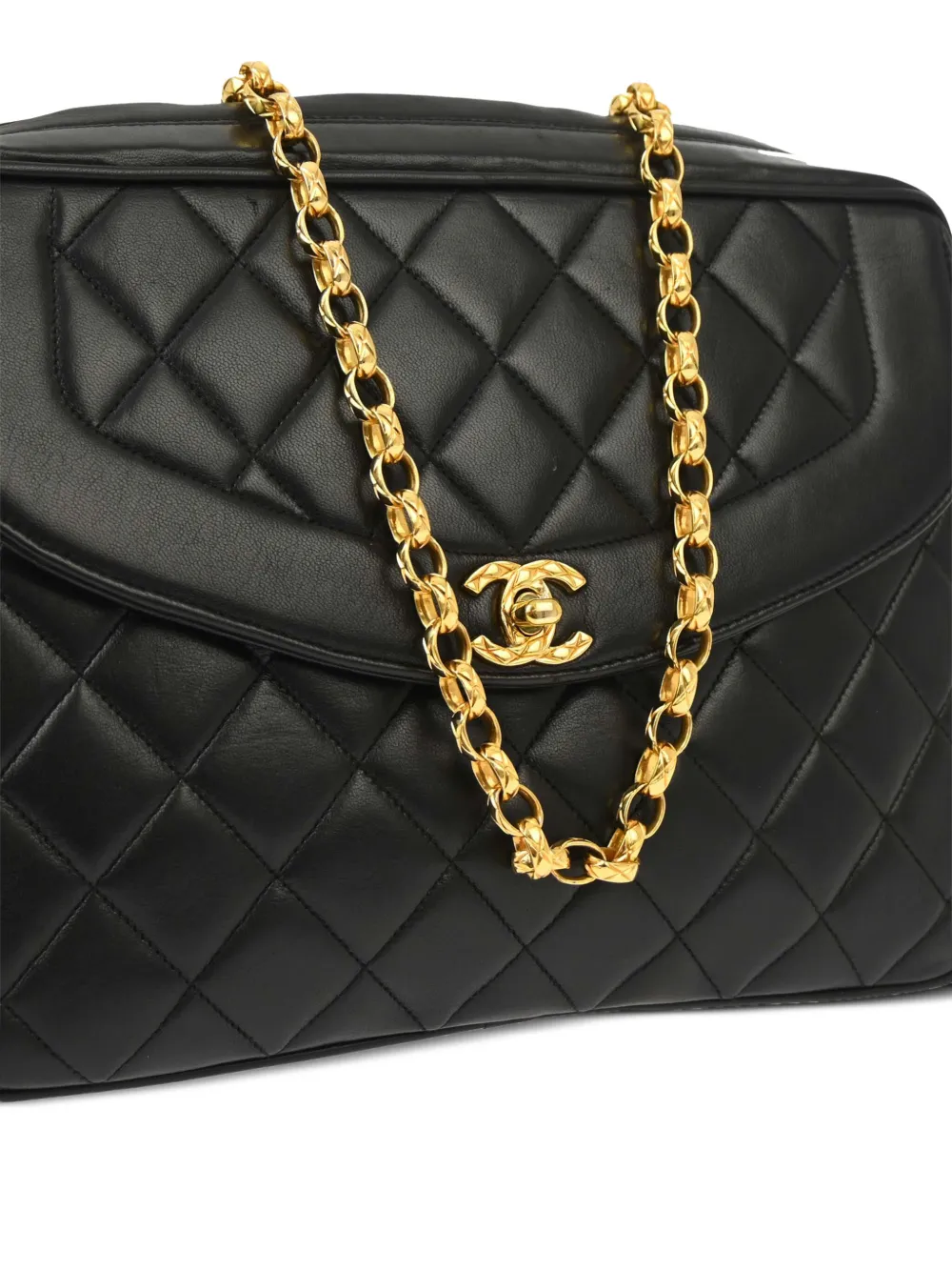 Pre-owned Chanel 1992 Large Cc Camera Bag In Black