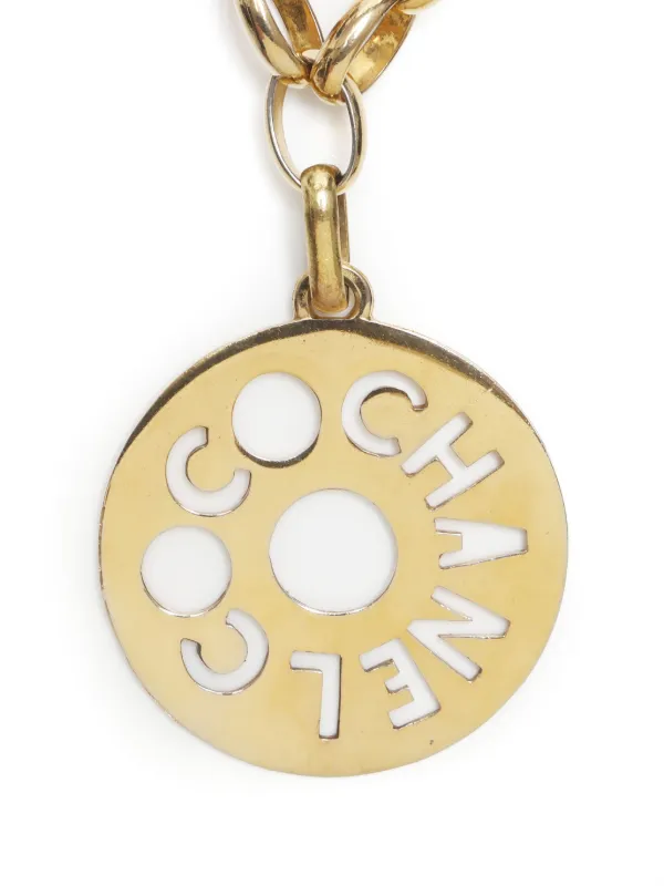 CHANEL Pre-Owned 1990s カットアウトロゴ ペンダントネックレス 
