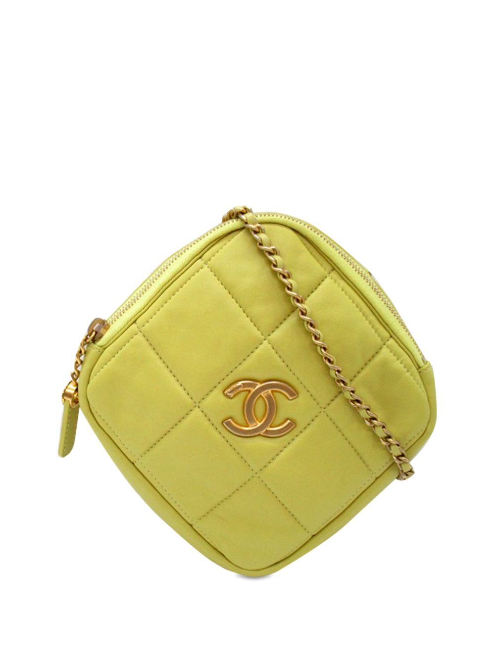 CHANEL Pre-Owned 2020 CC Quilted Lambskin Diamond Clutch with Chain crossbody bag WOMEN