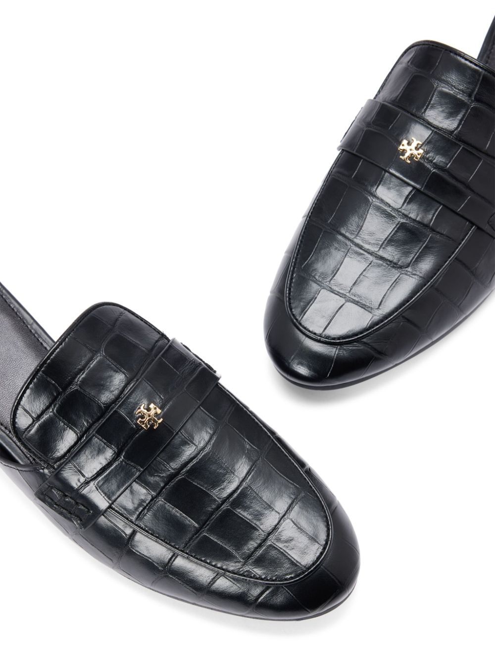 Tory Burch Slippers met krokodillen-reliëf Zwart