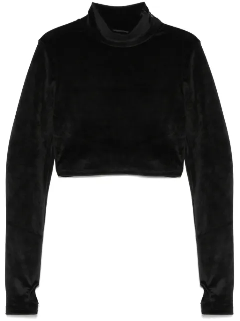 GCDS chocker-detailed velvet T-shirt