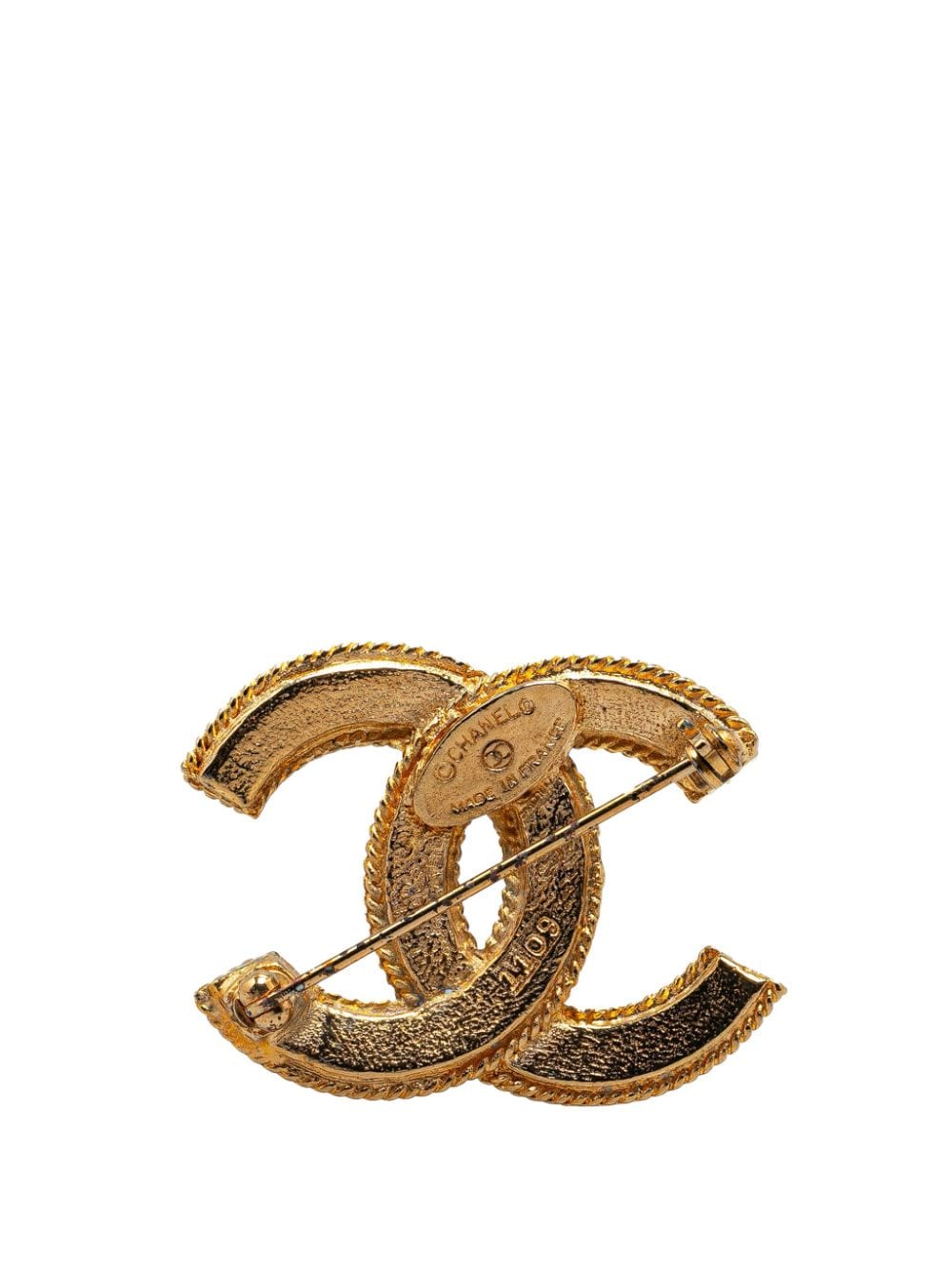 CHANEL Pre-Owned 1970-1980 Gold Plated CC costume brooch - Goud