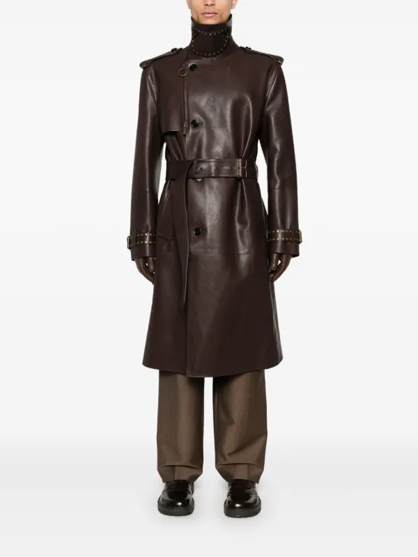 Burberry Leather Trench Coat Brown FARFETCH BE