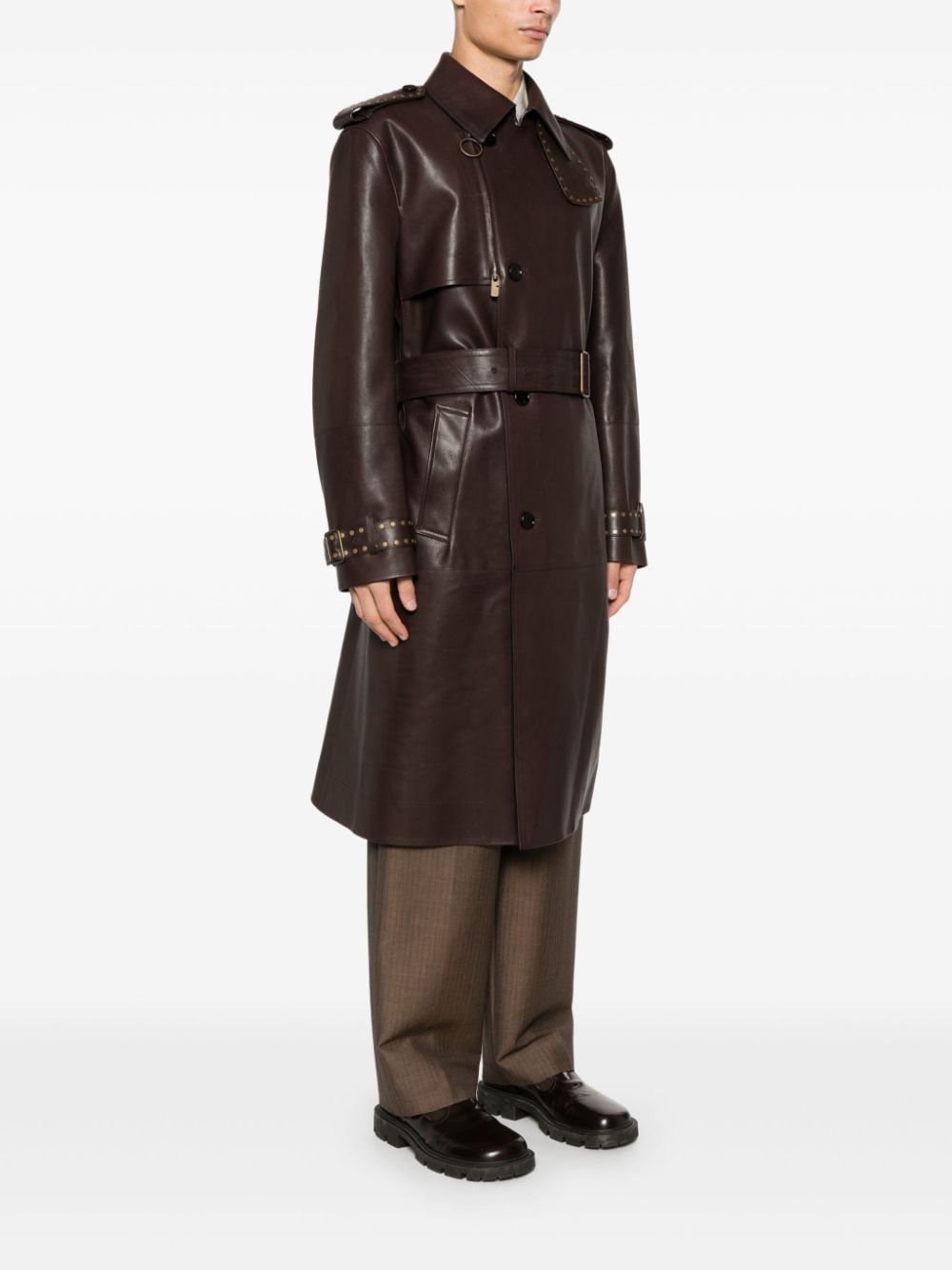 Cheap Burberry leather trench coat Men