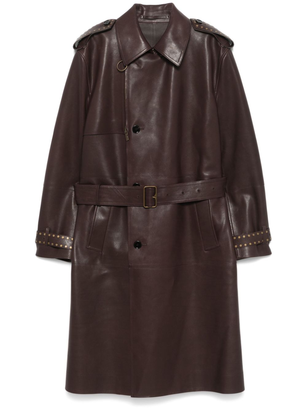 Burberry Leren trenchcoat Bruin