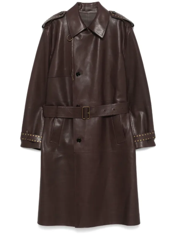 Burberry Leather Trench Coat Brown FARFETCH IE