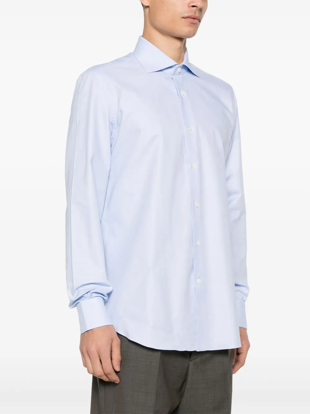 Mazzarelli White Shirts In 蓝色