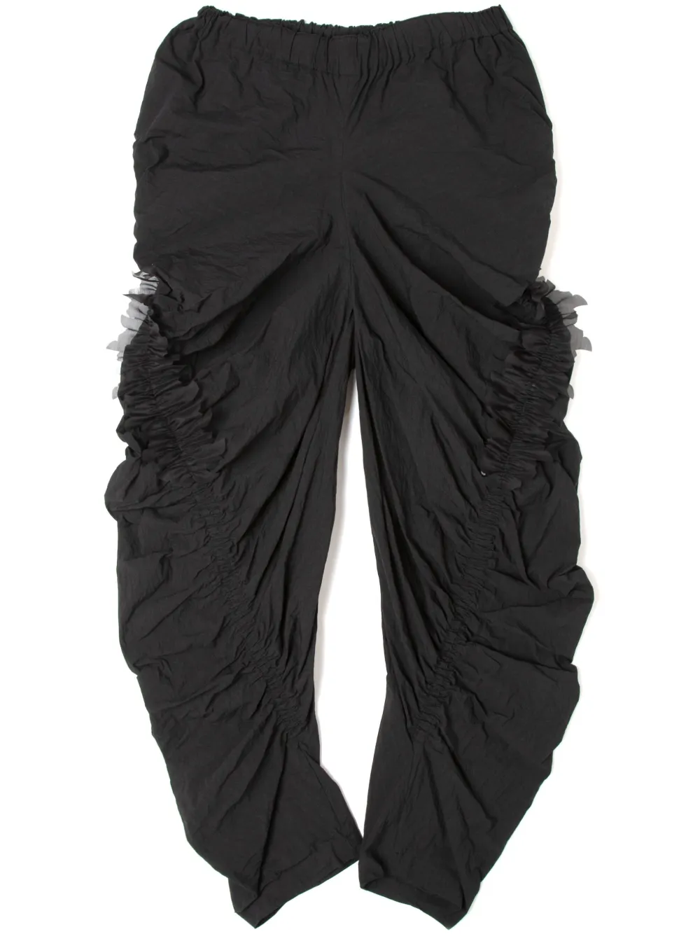 fringe-detail gathered trousers