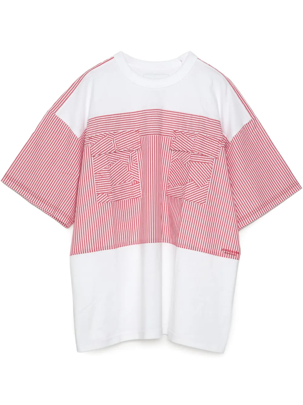Yoshiokubo Stripe Patch T-shirt In Red