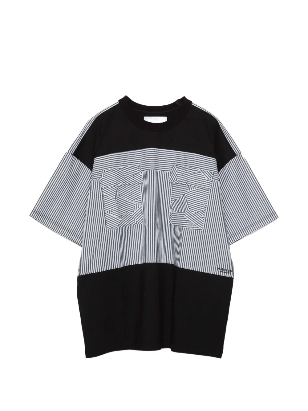 Yoshiokubo striped-panel T-shirt - Schwarz