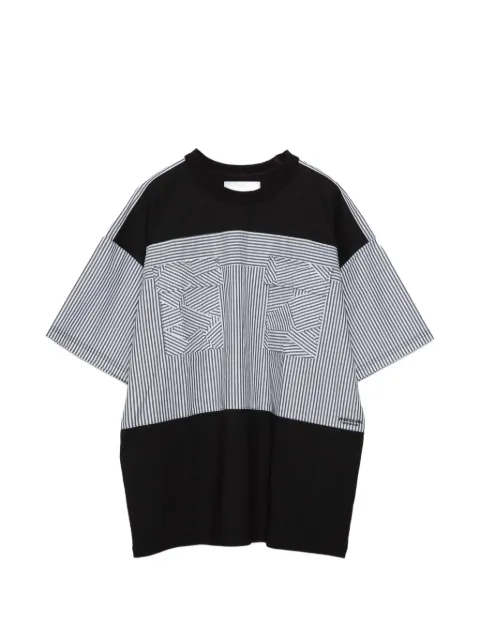 Yoshiokubo striped-panel T-shirt