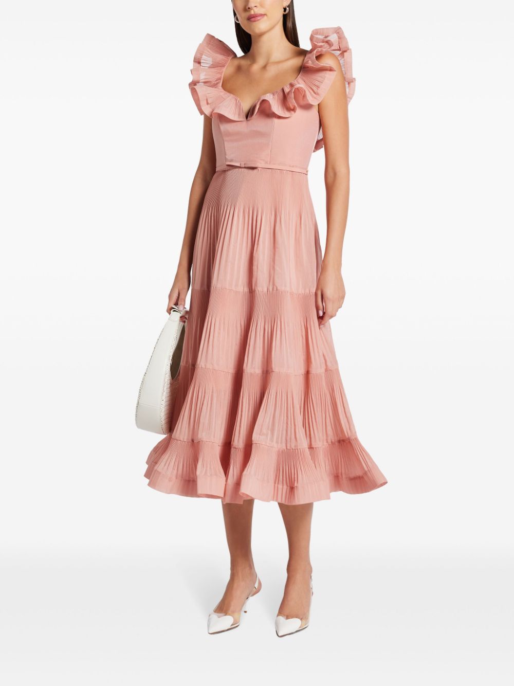 ZIMMERMANN pleated midi dress - Pink