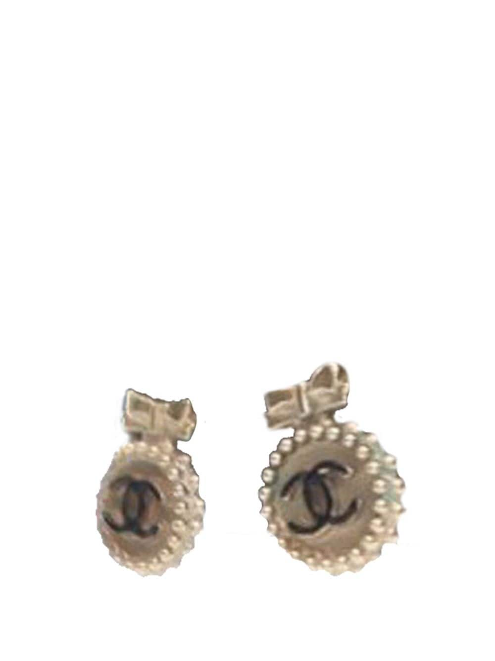 CHANEL Pre-Owned 21st Century Gold Plated CC Bow Push Back costume earrings - Goud