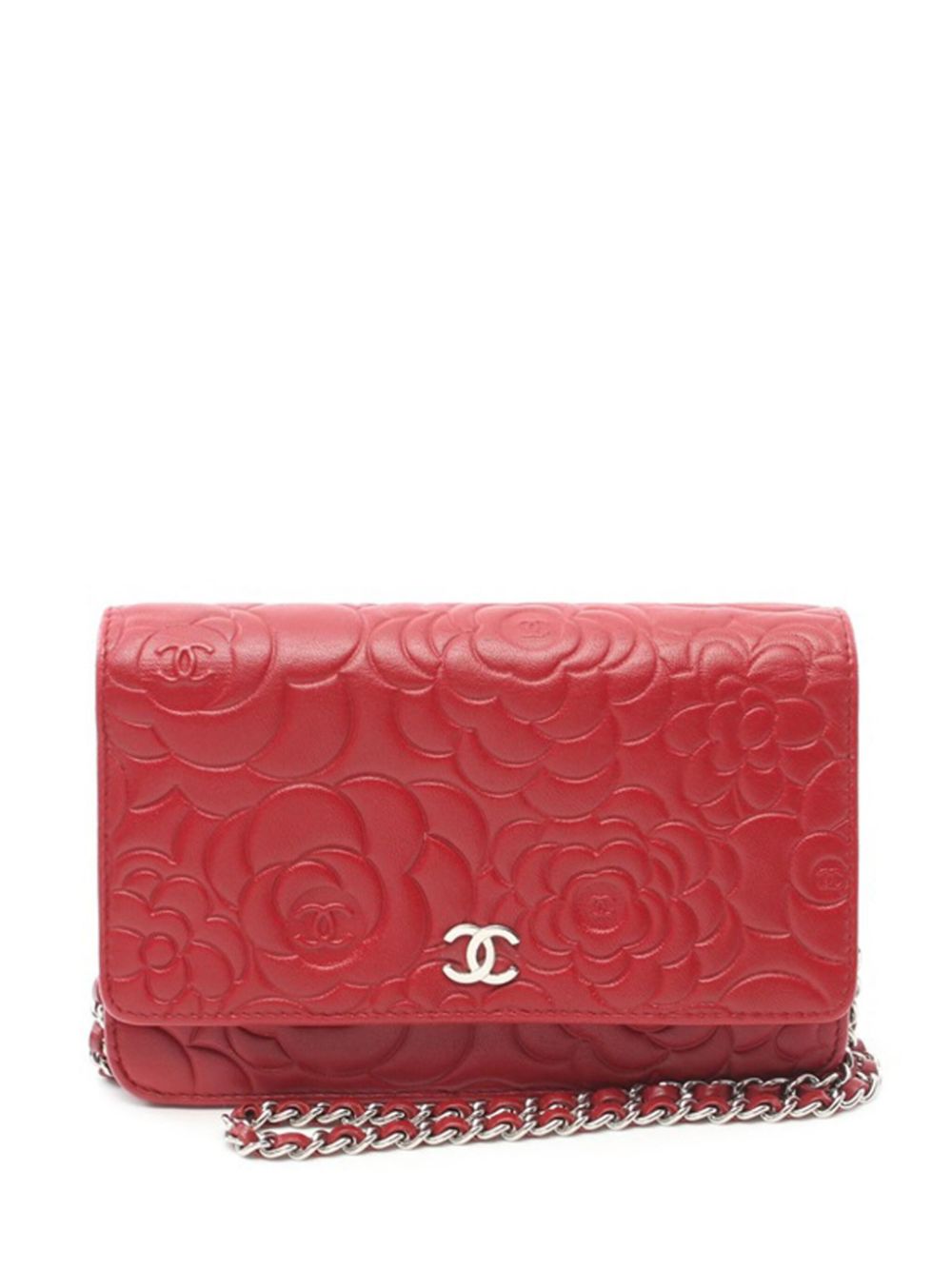 Cheap HOT SALE CHANEL 2013-2014 Lambskin Camellia Wallet On Chain crossbody bag Women