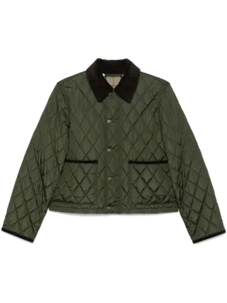 Burberry Cropped Quilted Nylon Jacket | Green | FARFETCH
