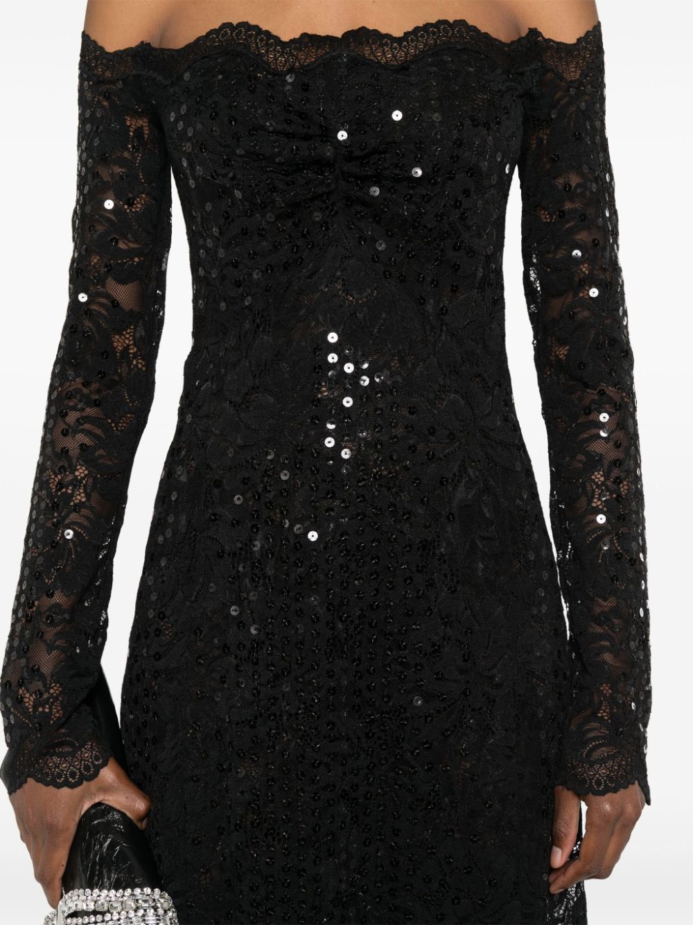 How to find discounts Rabanne sequin-embroidered lace maxi dress Women