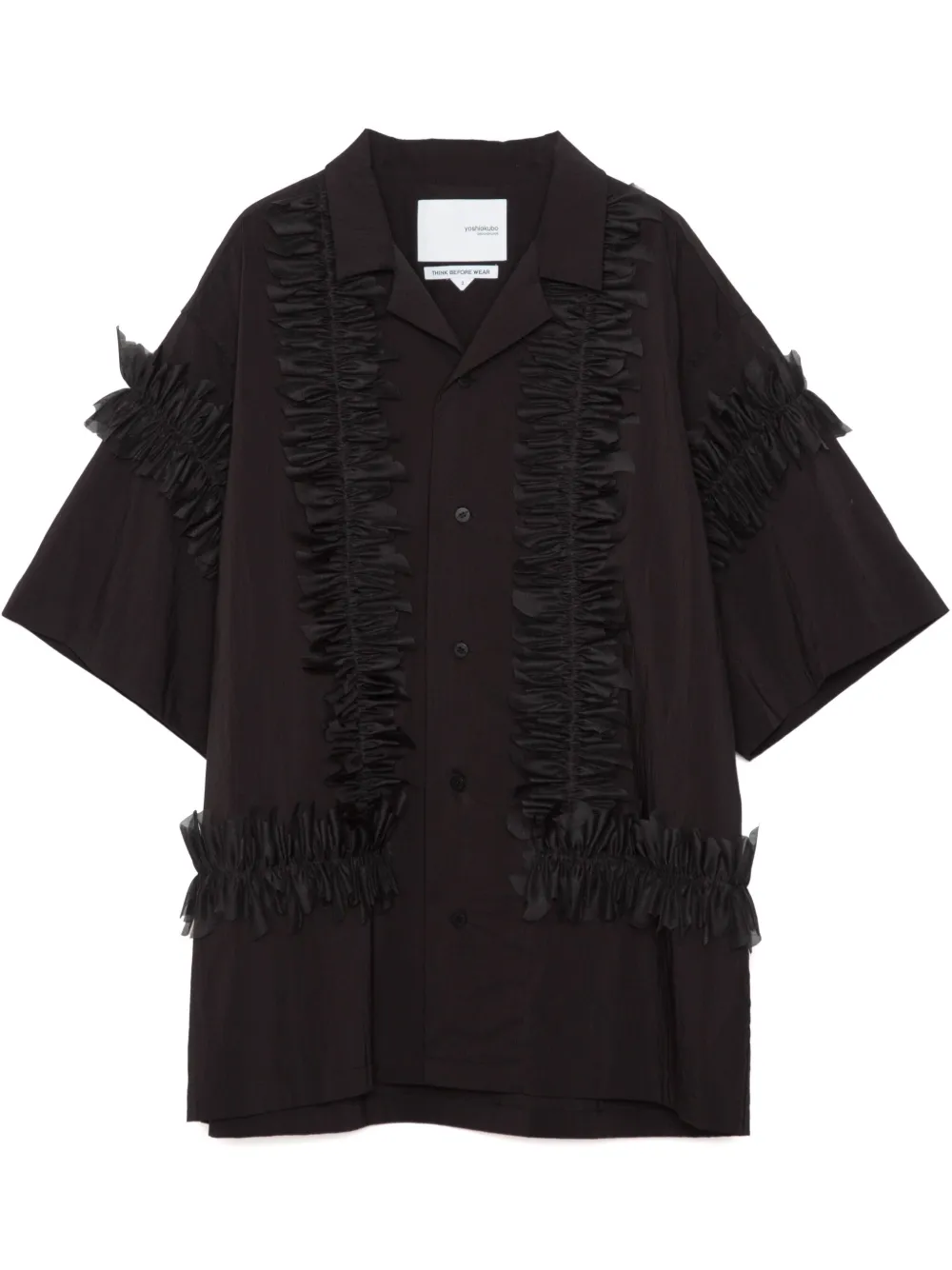 Yoshiokubo camisa Fringe Leaf | negro | Image 1