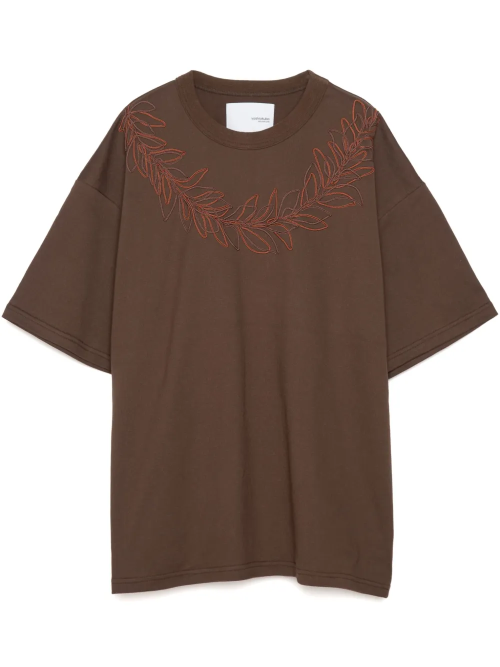 Yoshiokubo Cord Leaf T-shirt In Brown