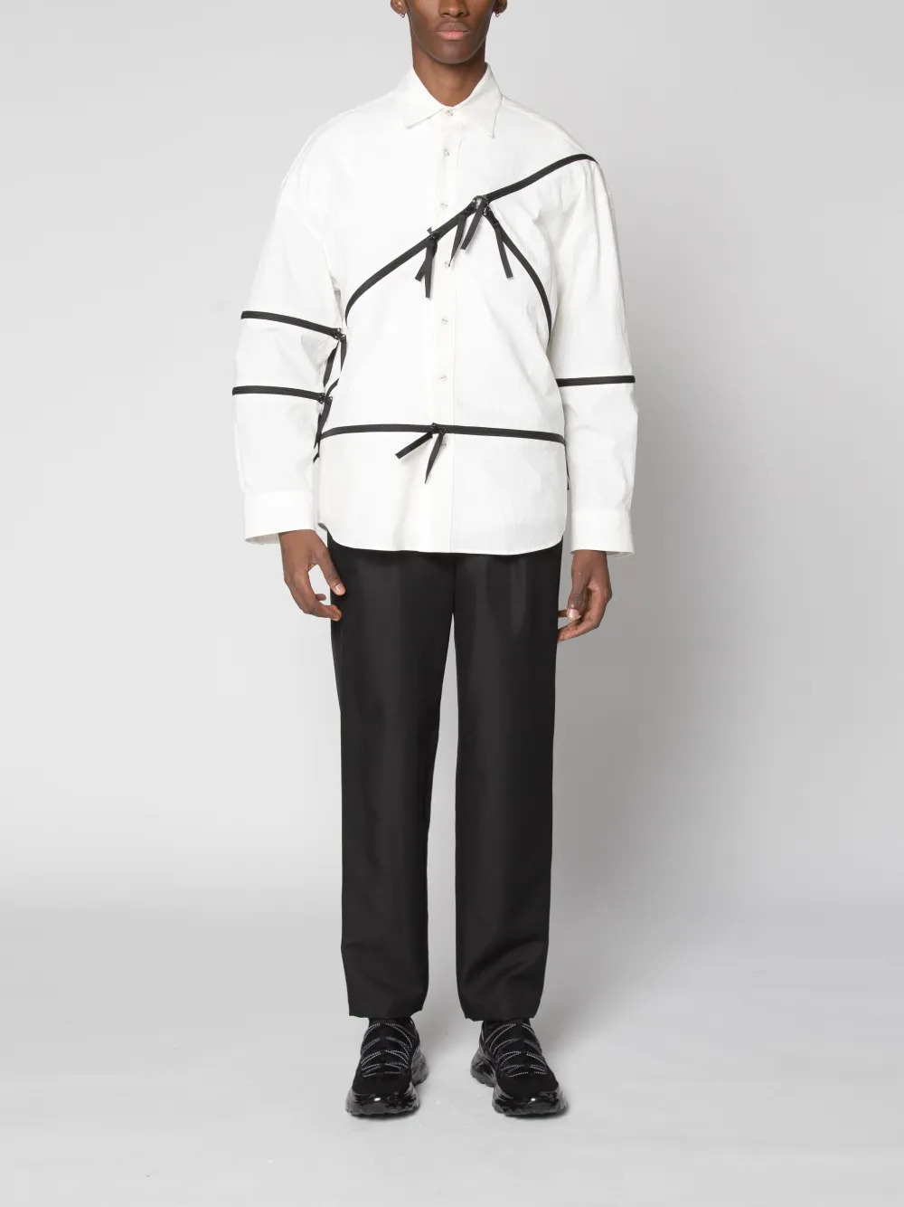 Yoshiokubo Zip Line Shirt In White