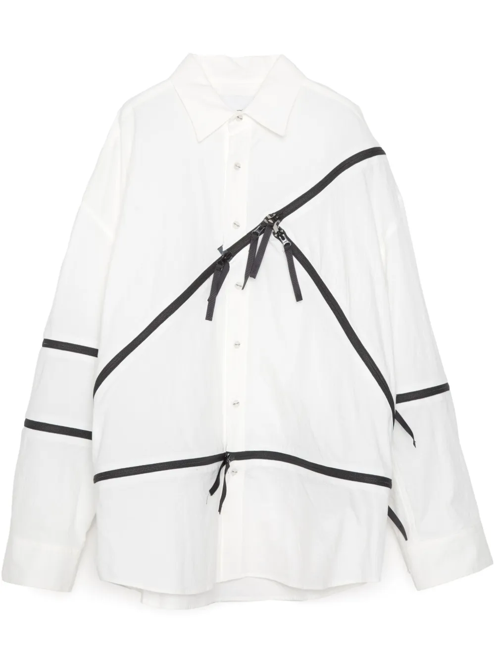 Yoshiokubo Zip Line Shirt In White