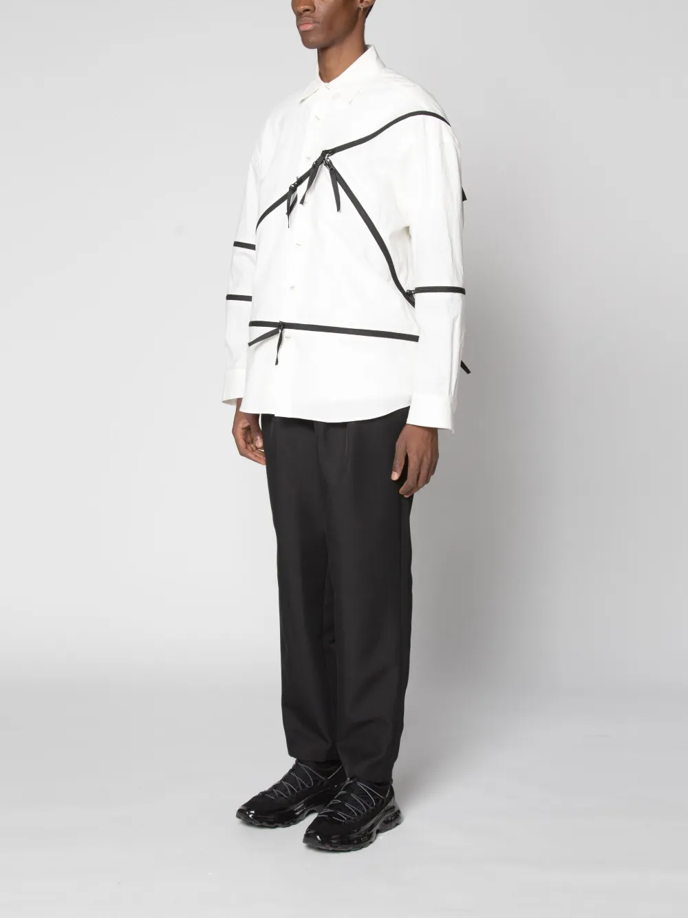 Yoshiokubo Zip Line Shirt In White