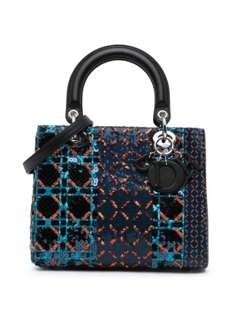 Christian Dior 2015 Medium Calfskin Sequin Embellished Lady Dior satchel Women