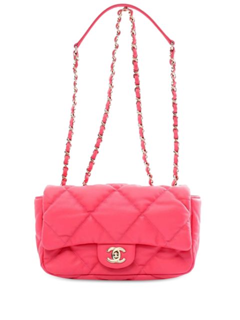 Affordable HOT SALE CHANEL 2020 Medium Quilted Calfskin Bubbly Flap crossbody bag Women