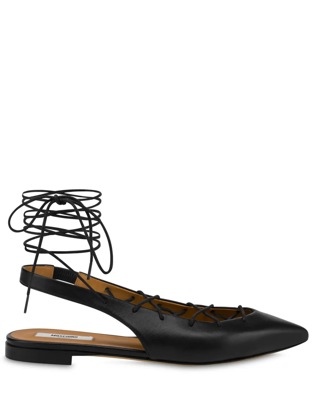 Moschino Ballerina's met veters Zwart