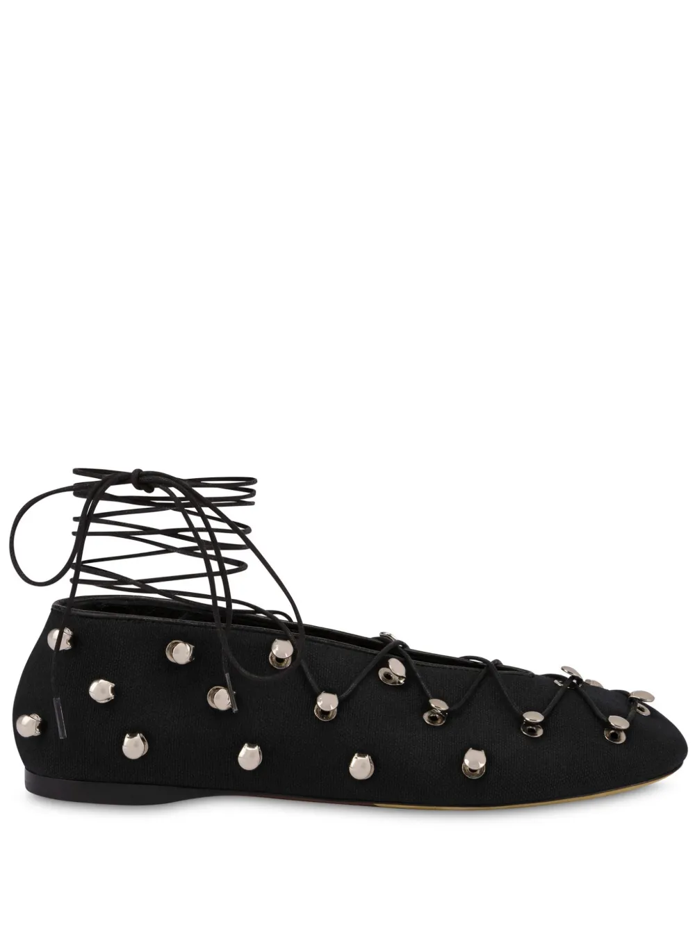 Moschino eyelet-embellished ballerina shoes Black