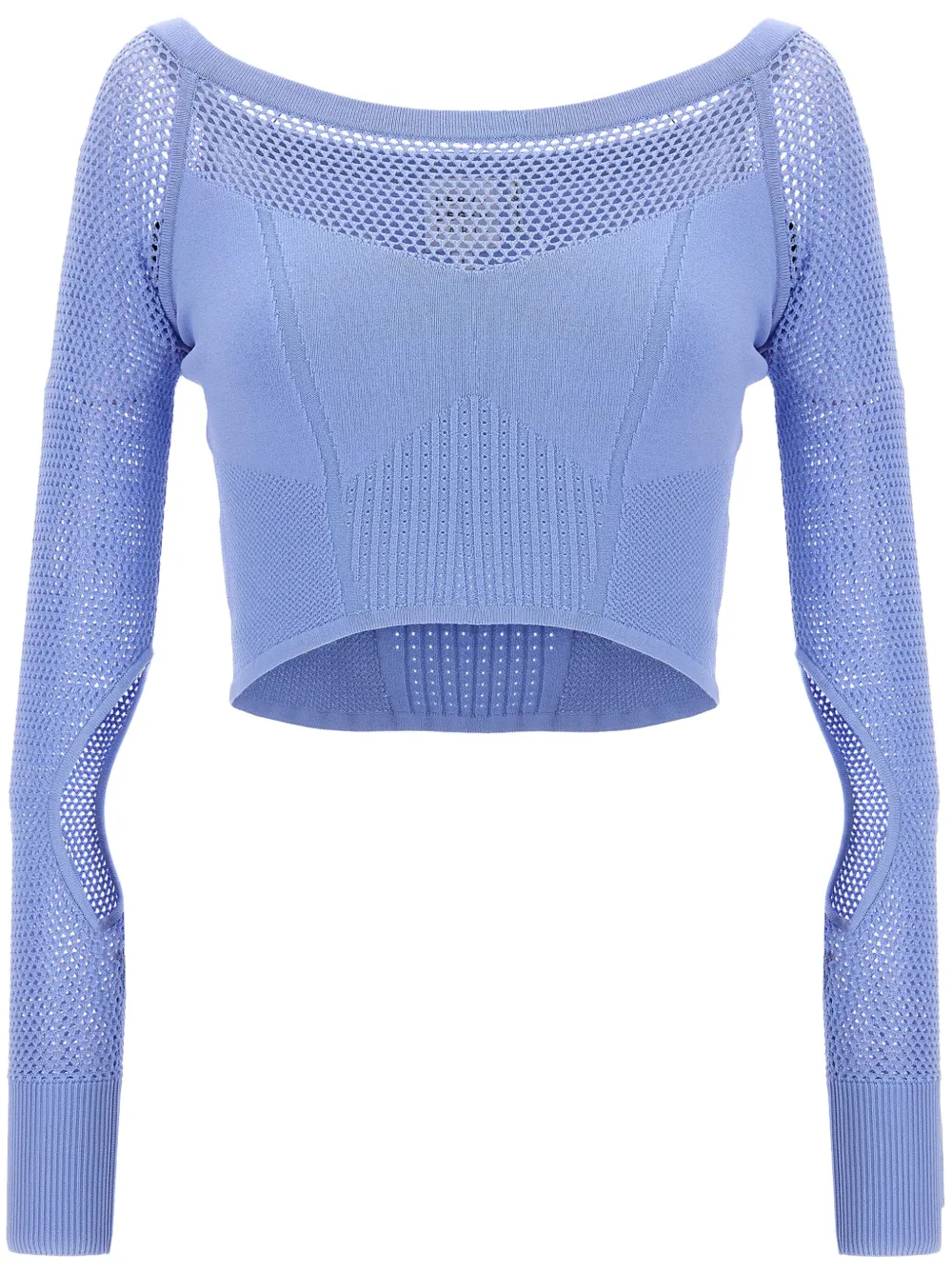 Hervé Léger Mix cropped top Blauw