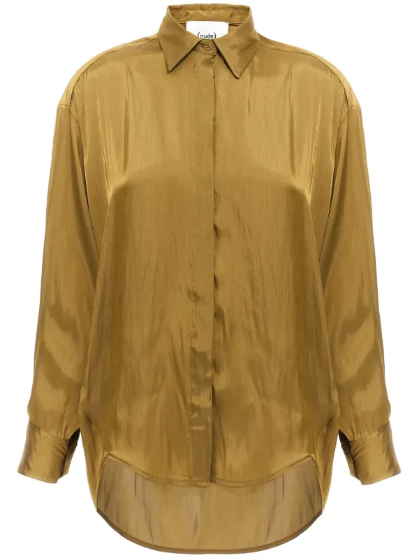 Nude Satin Shirt Gold FARFETCH CA