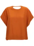 Nude silk blouse - Orange