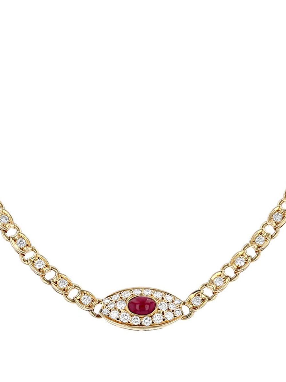 Van Cleef & Arpels 18kt yellow gold diamond and ruby necklace - Goud