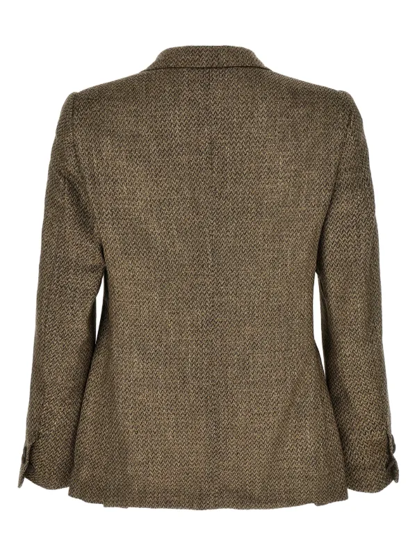 【関税込み】MAURIZIO MIRI 'Keanu' blazer Maurizio Miri Keanu Blazer | Brown | FARFETCH