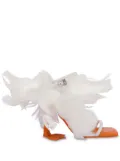 Moschino feather-detailing sandals - White