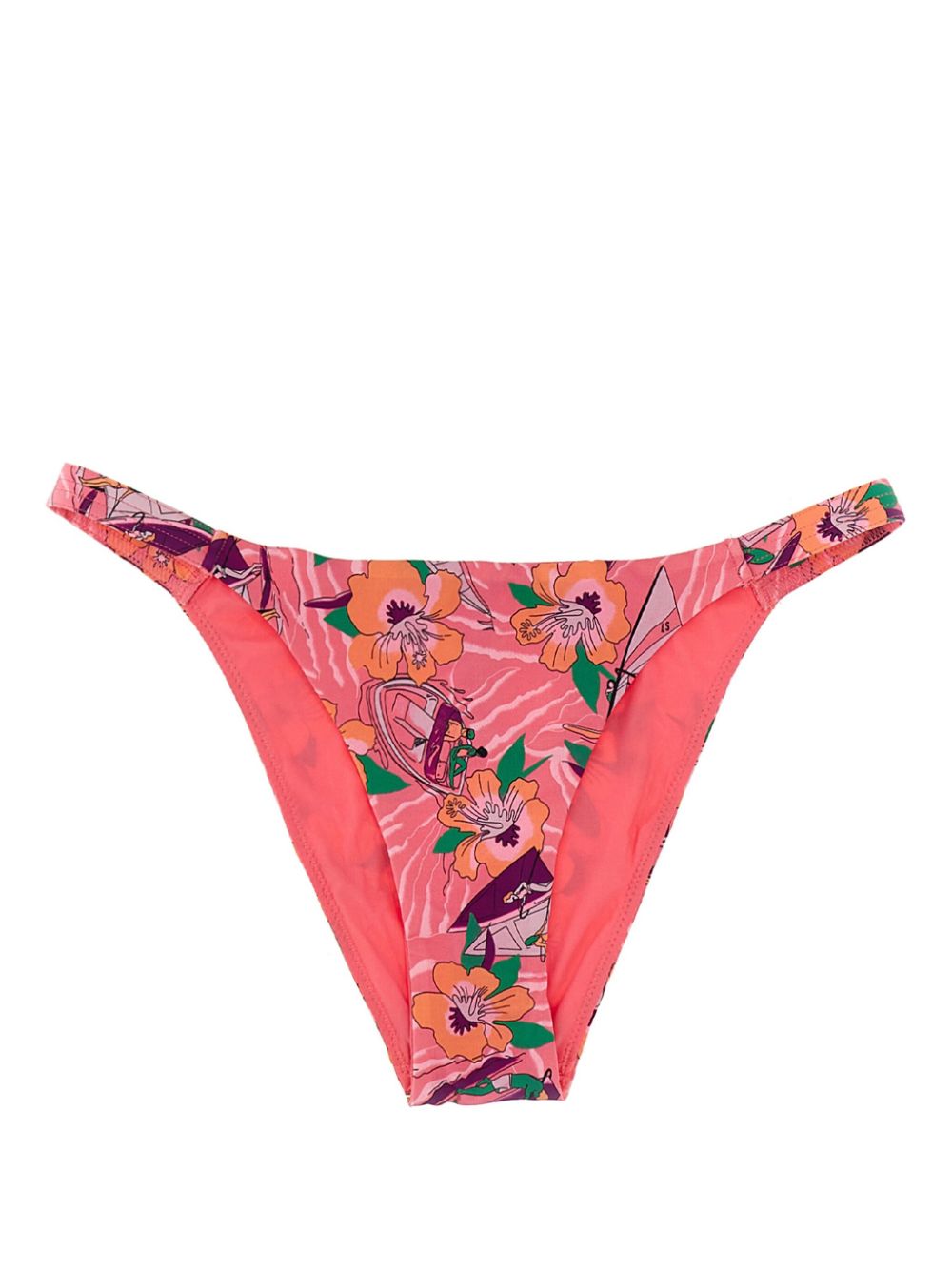 Love Stories floral-print bikini bottoms - Roze